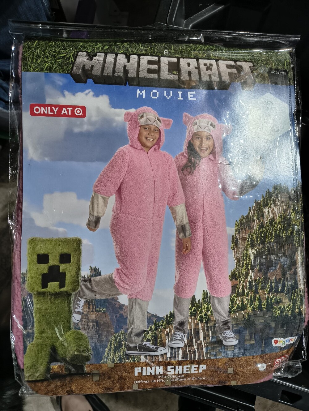 Minecraft Pink Sheep Kids Costume Size Small